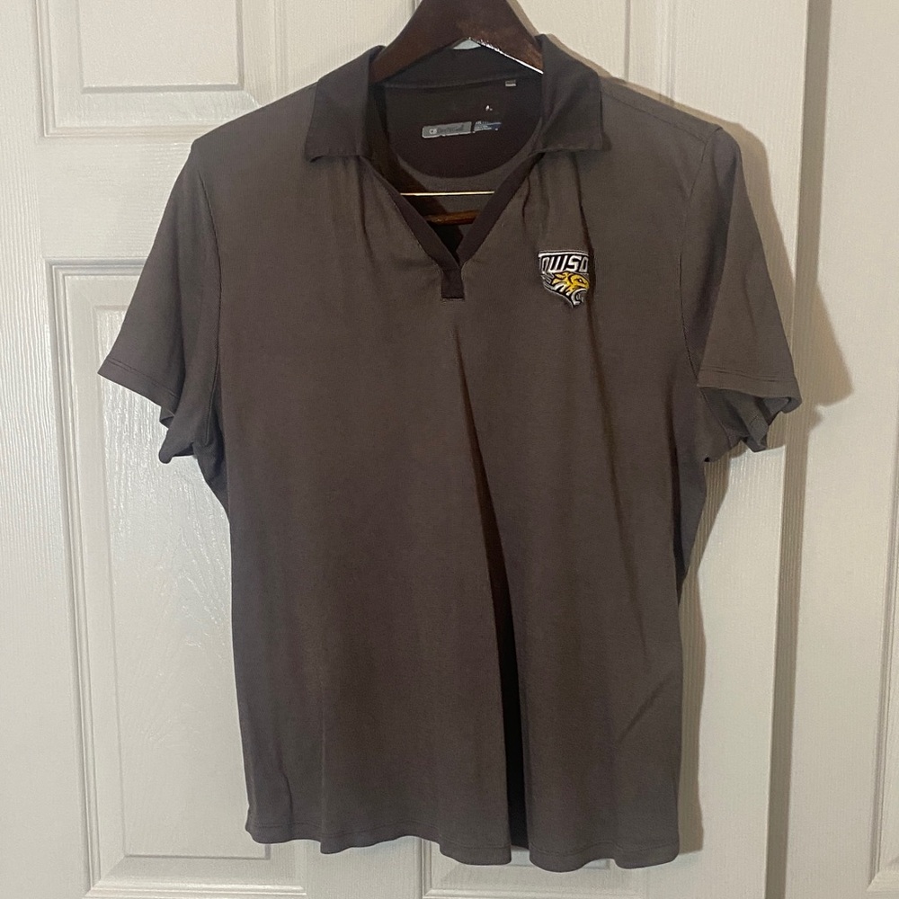Men's XXL Brown Polo Shirt Towson University embroidered cb dry tec
